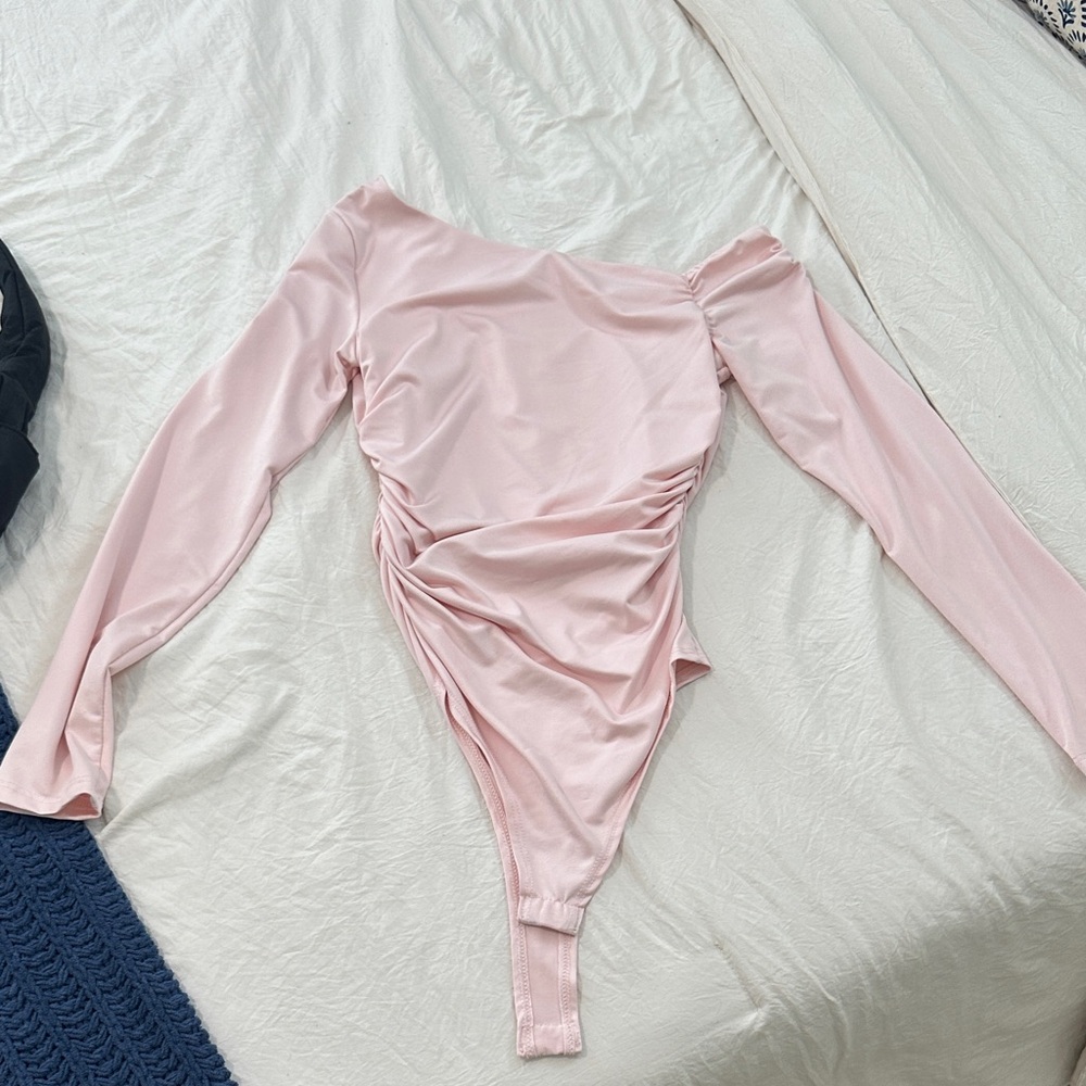 Pink Off-Shoulder Bodysuit